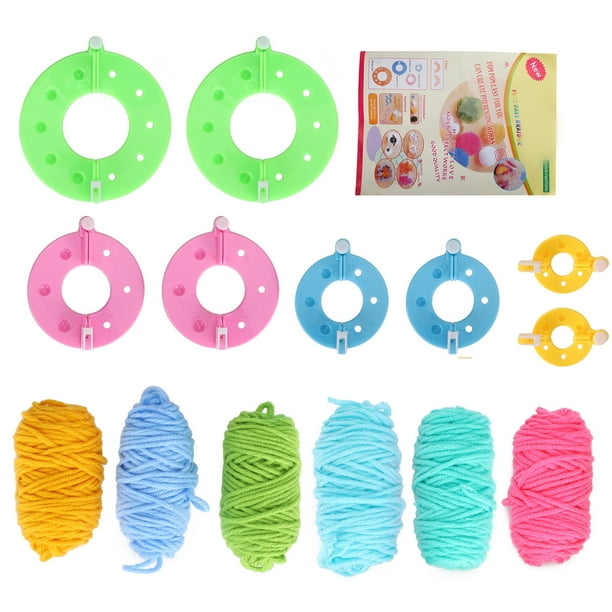 Kits para hacer pompones, bolas de pelusa coloridas, tejer, manualidades, regalos, hilo de lana de 6 colores