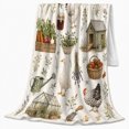 thumbnail image 2 of YShenghong Country Garden Harvest With Chickens Herbs And Produce Printed Flannel Blanket, 2 of 7