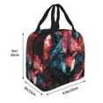 thumbnail image 2 of Disketp Red Flame Wolf Head Lunch Bag for Women Men, Leakproof Thermal Cooler Sack Food Handbags Case High Capacity forTravel Work School Picnic, 2 of 5