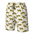 thumbnail image 4 of Wukai Leopard Print Print Beach Trunks with Compression Liner Swimsuit Quick Dry Beach Sports Shorts with Pocket-Large, 4 of 6