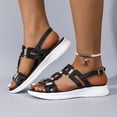 thumbnail image 2 of Dakaela Platform Sandals Women Memory Foam Strappy Orthopedic Wedges Slip on Slides Comfortable Summer Beach Walking Shoes with Back Strap Black Size 6, 2 of 8