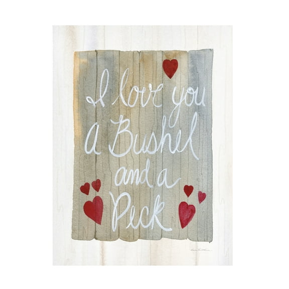Trademark Fine Art 'Rustic Valentine Bushel and a Peck' Canvas Art by Kathleen Parr McKenna