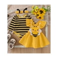 thumbnail image 5 of Elippeo Baby Girls Autumn Skirt Sets Flying Sleeve Romper Bee/Beetle Embroidery Suspender Dress Headband Sets 3 6 9 12 18 Months, 5 of 8