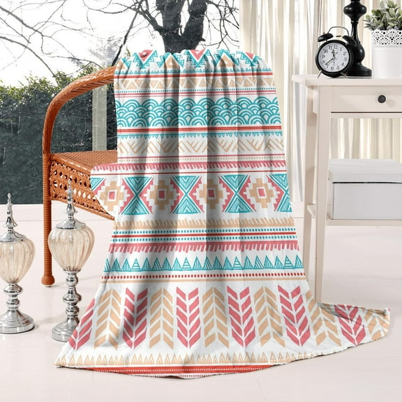 Traditional Southwestern Couch Blanket Pattern Throw - Soft Cozy & Lightweight Bed Throw Blanket for Camping Outdoors Couch Sofa or Bed 50 x60