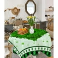 thumbnail image 4 of St.Patrick''s Day Love Shamrock 60x60inch Tablecloths for Square/Round Tables,Green Buffalo Plaid Parties Table Cloth Cotton Linens Covers for Kitchen Dinning Wedding,Wrinkle Resistant, 4 of 5