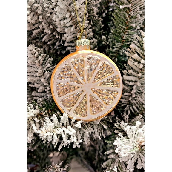 Christmas Glass Ornament - Orange Slice by Wizardi F07M3-34 HB-SY25051