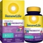 Kids Chewable Probiotic | 3 Billion CFU | 30 Berry Flavor Tablets | by Renew Life