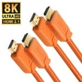 thumbnail image 2 of Insten - 2 Pack 1.5 ft HDMI High Speed Cable, 2.1 Version, 8K 60Hz, 48Gbps, PVC Cable, Gold Connectors, Orange, 2 of 10