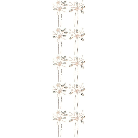 5 Pieces Hair Fork Wedding Pin Jewelry Accessories Girls Bridesmaid Rose Gold