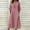 Pink, variant on Dress for Womens Cotton Linen Casual Button Down Flowy Plus Size Maxi Dresses 3/4 Pleated Sleeve Shift Dress with Pocket Purple XXL