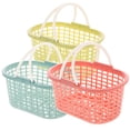 thumbnail image 2 of Miangastore 3Pcs Pink Bathroom Shower Storage Basket For Household Users, 2 of 9