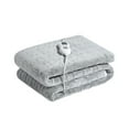 thumbnail image 2 of US Standard 110V Heated Blanket Soft Flannel Fabric Overheat Protection 8-Hour Auto Shut Off 3 Adjustable Temperature Settings Fast Even Heating for Home Office Sofa Knee Warmer All Season Use, 2 of 9