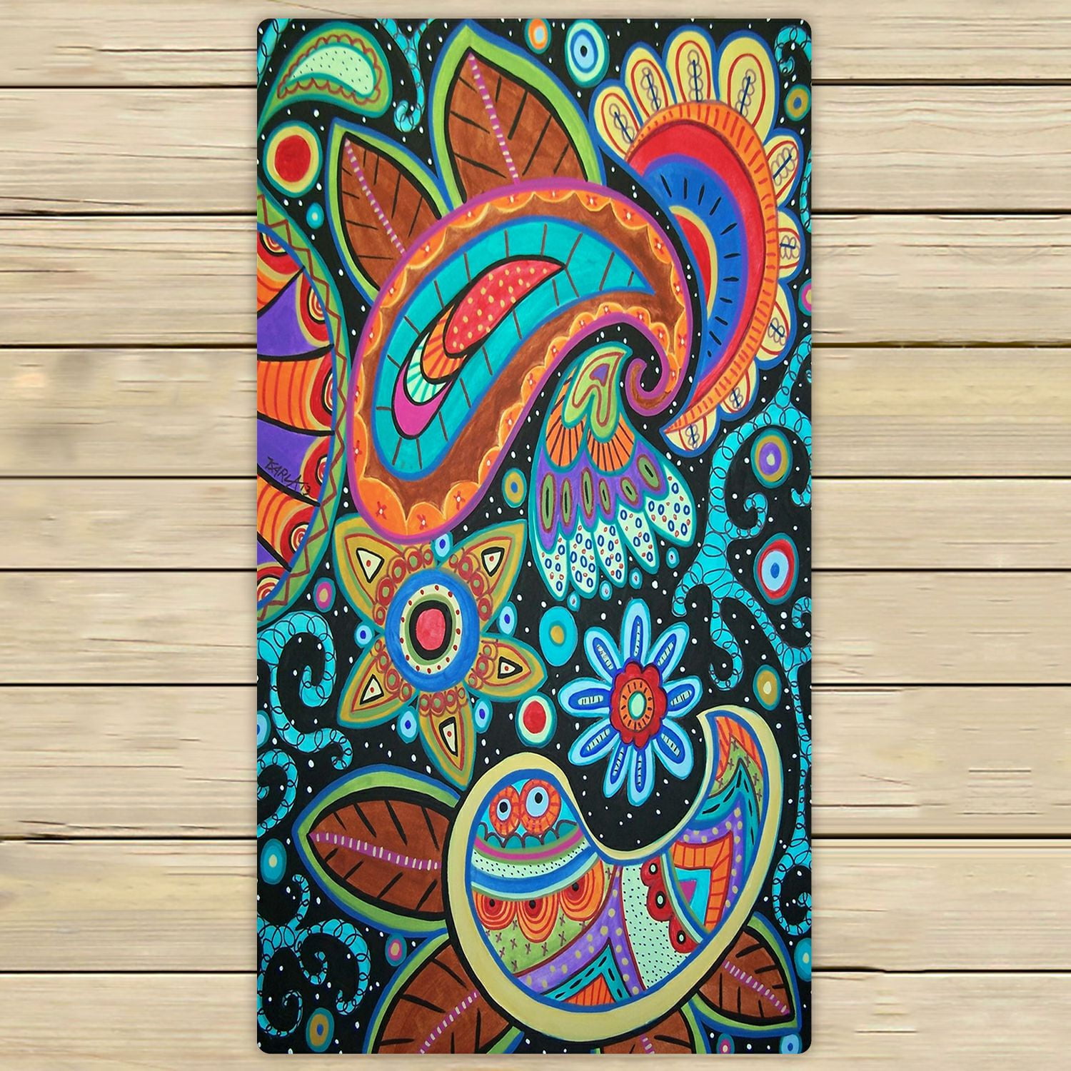 ZKGK Paisley Flower Floral Hand Towel Bath Towels Beach Towel For Home