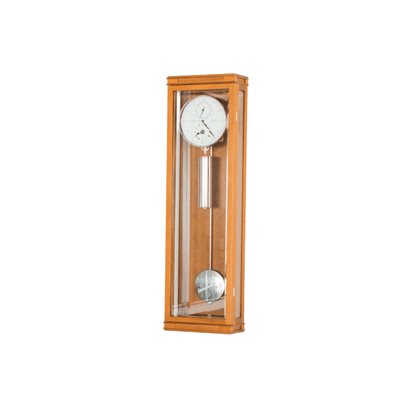Hermle 37" Brown and White Rectangular Mechanical Regulator Pendulum Wall Clock