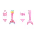 thumbnail image 1 of (2-Pack) Rinsvye Bikini Set Toddler Girls Swimsuit With Tail Skirt Design, 1 of 4