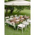 thumbnail image 3 of Outdoor Tablecloth with Umbrella Hole and Zipper, St. Patrick's Day Rectangle Table Cloth 60x102 Inch Waterproof Tablecloth, Green Shamrock Highland Cow Glod Coin Beige Picnic Table Cover for Patio, 3 of 7