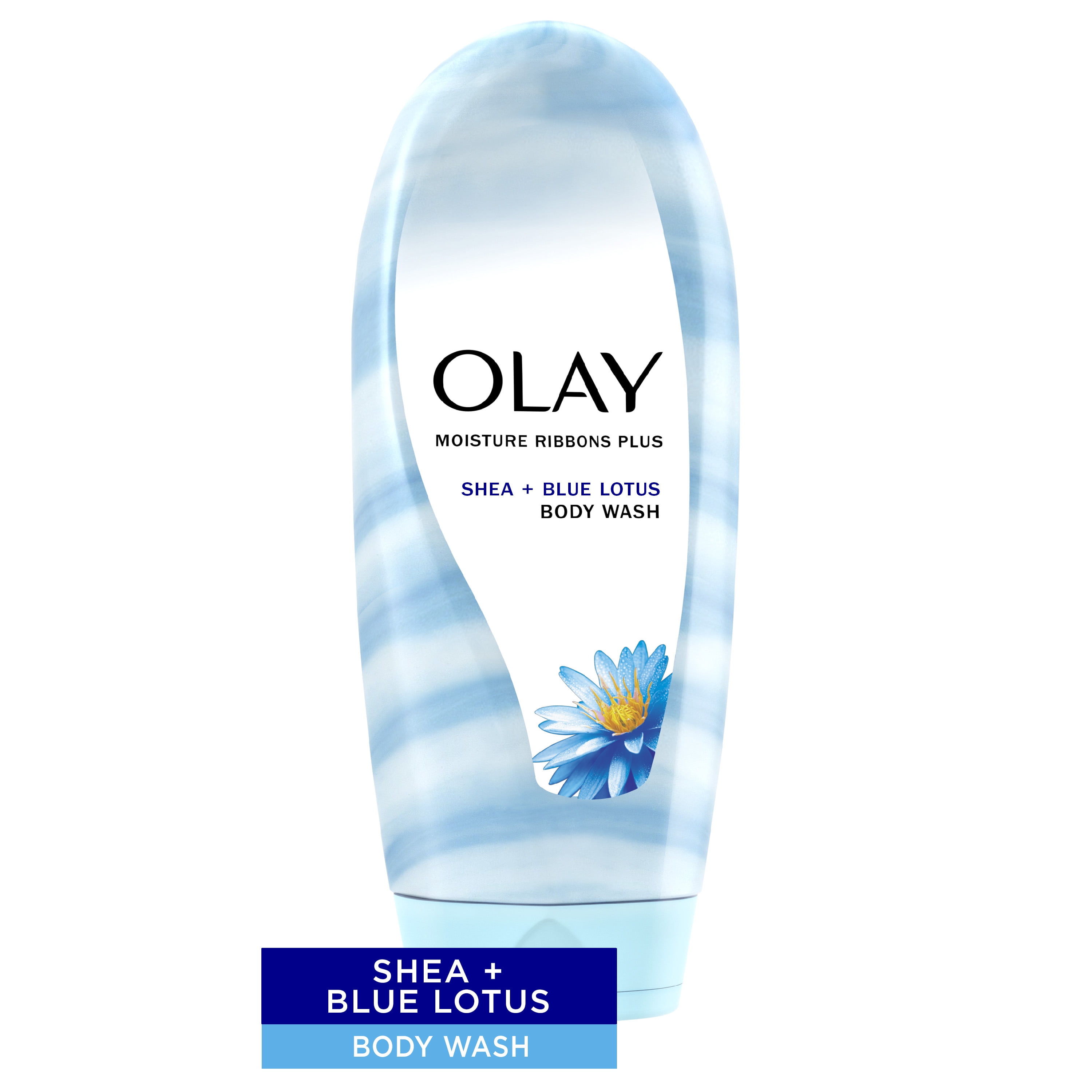 Olay Moisture Ribbons Plus Body Wash, Shea and Blue Lotus, 18 fl oz