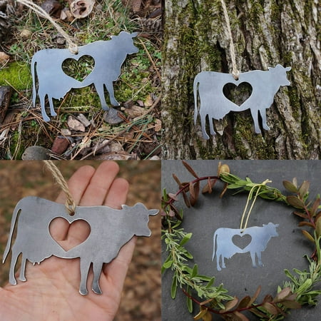 

Love Cow Pendant Metal Rope Decoration Pendant Gift Garden Metal Decoration Ornament Gift Heart Decoration Metal Ornament