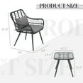 thumbnail image 2 of Patio Furniture Set, Betcozy3 Pieces Outdoor Chairs Set with Glass Coffee Table for Garden, Bistro, Porch, Balcony, Backyard, 2 of 7