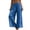 Blue, variant on Lounge Pants Fashion Wide-Leg Solid Long Lounge Cotton Linen Fabric Skin-Friendly Trousers Loose Breathable Palazzo Pants Comfy Women Pants