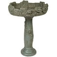 thumbnail image 2 of Solid Rock Stoneworks Large Floral Birdbath 2 Piece - 32" Tall- Cypress, 2 of 4