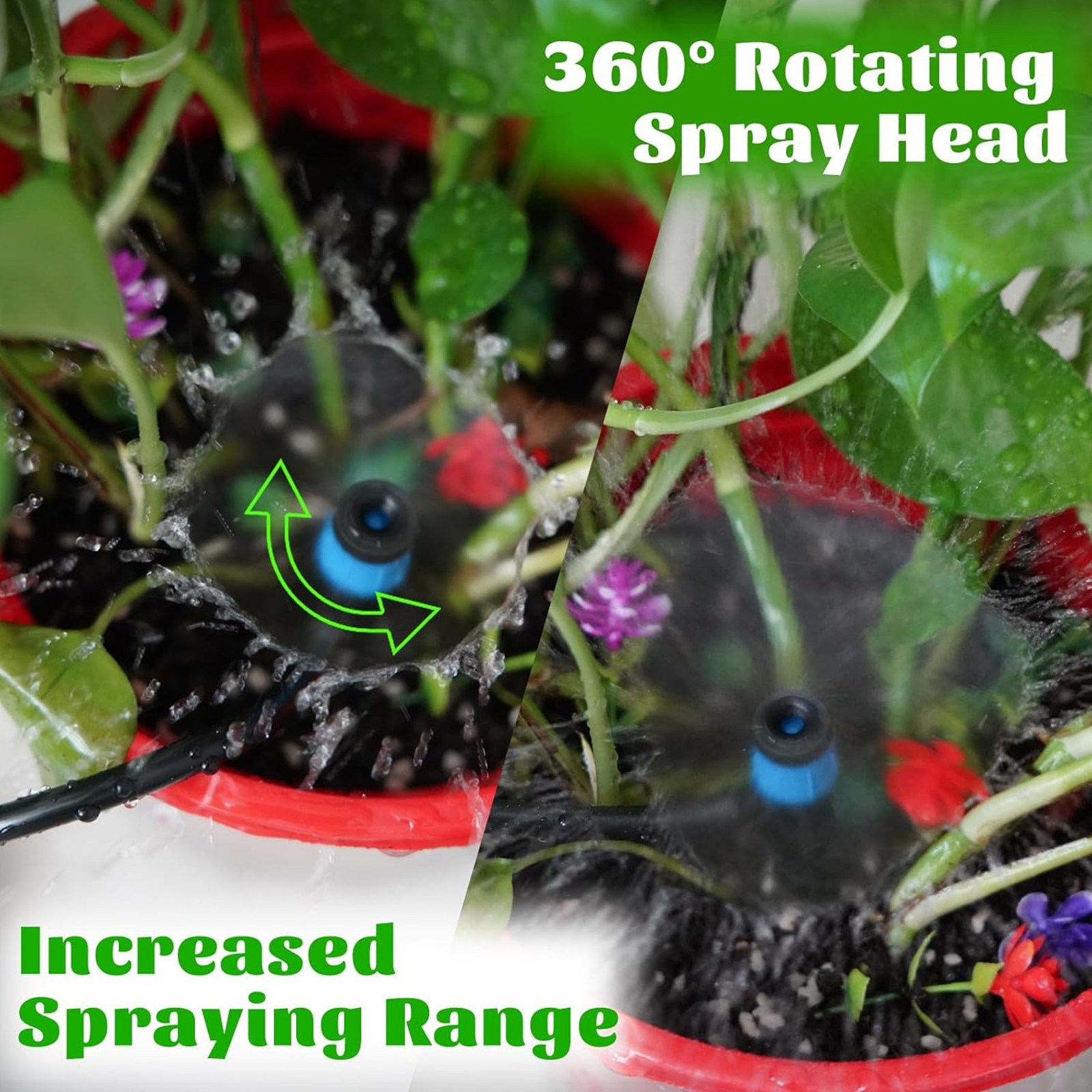 40M Drip Irrigation Systems Set 20 Adjustable Sprinklers Water Saving Gardening Greenhouse Watering Equipment With Pipes