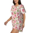 thumbnail image 2 of Bixox Women's Rose Flowers Printed Pajama Set 2 Piece Lounge Set Top and Shorts Soft Pajamas, Shorts with Pockets, 2 of 7