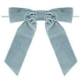 thumbnail image 4 of Dusty Blue Velvet Ribbon Christmas Bows 5 Inch Premade Pack of 12 for Tree Wreath Gift Wrapping Crafts, Bows, 4 of 9