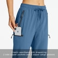 thumbnail image 3 of MASKERT Women's Capri Pants-Lightweight Quick Dry Cargo Hiking Capris Travel Casual Cropped Pants Zipper Pockets Blue（Size XS-XXXL）, 3 of 8