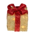 thumbnail image 7 of Northlight Set of 3 Lighted Gold and Red Gift Boxes Christmas Outdoor Decorations 10", 7 of 7