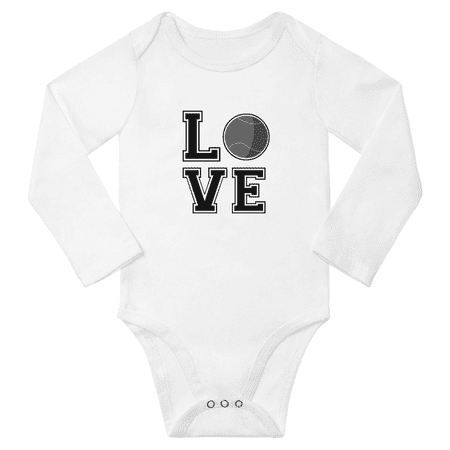 

Tennis Love Funny Baby Long Sleeve Jumpsuit Boy Girl Unisex (White 12-18M)