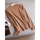 thumbnail image 1 of Bacis-suéter de cuello simulado para mujer, Jersey de punto de Color sólido, ropa exterior, parte superior inferior que combina con todo, otoño e invierno, 2023, 1 of 5
