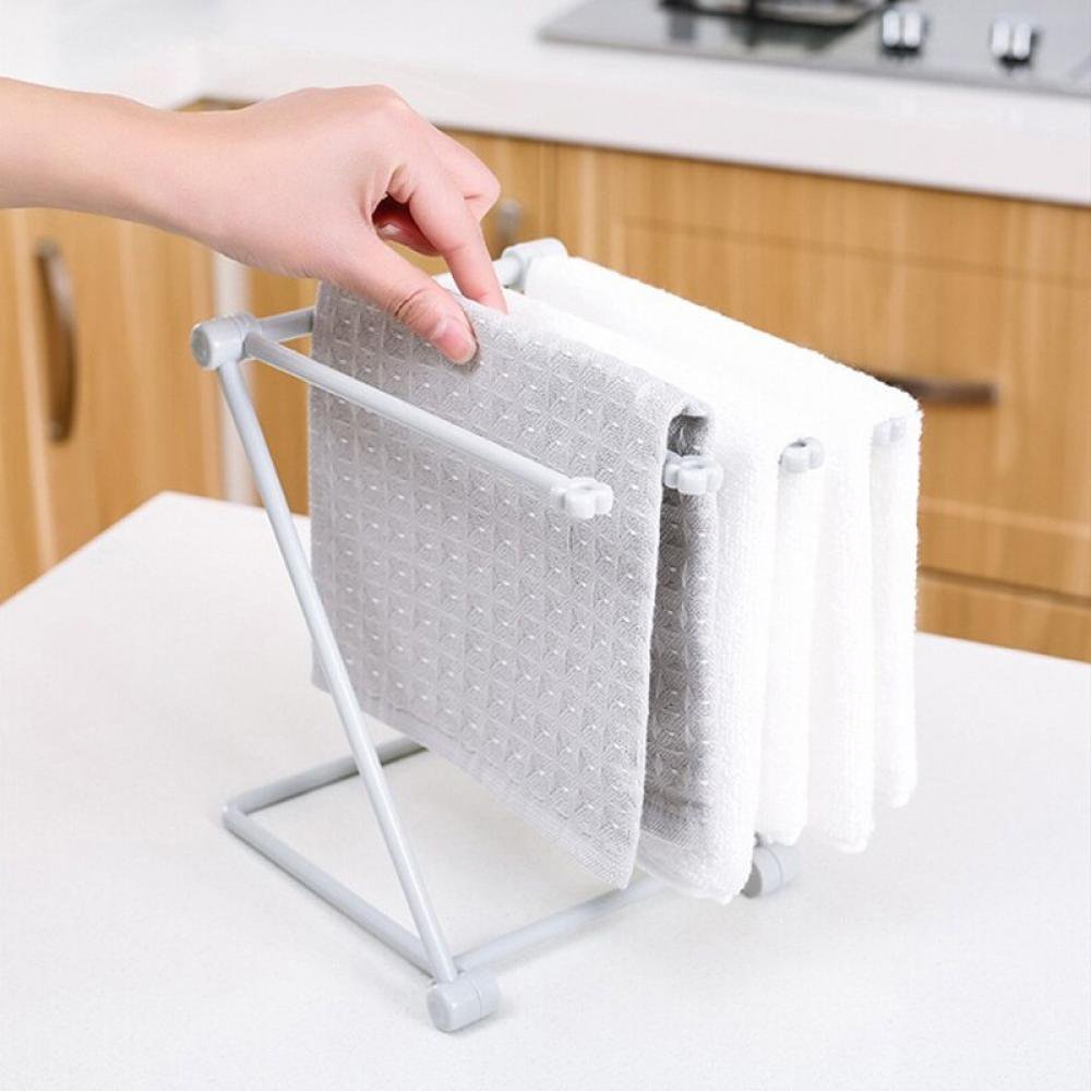Folding Cloth Storage Rack Bottle Drying Rack Countertop Dishcloth