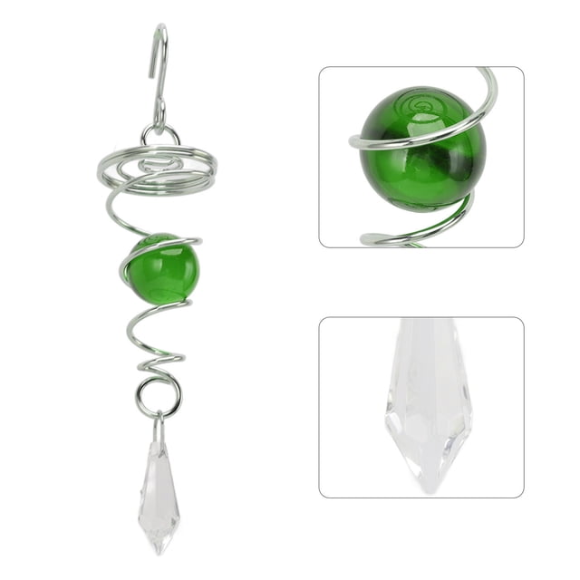Campanas de viento en Espiral de Acero inoxidable Con Bola de Mirada, Estilo Soñador Esferas Translúcidas para Exterior, Campanas de Viento Giratorias Relajantes