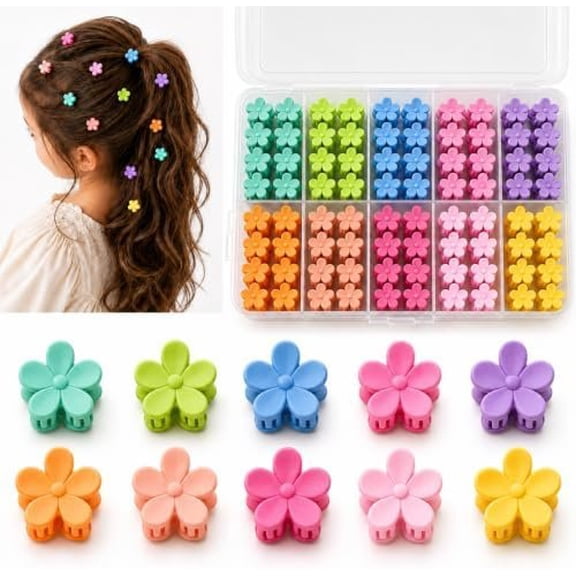 80 count Mini Flower Hair Clips Small Claw Clip Colorful Floral Hair Clips Cute Snap Hair Barrettes Decorative Wedding Bridal Accessories for Women