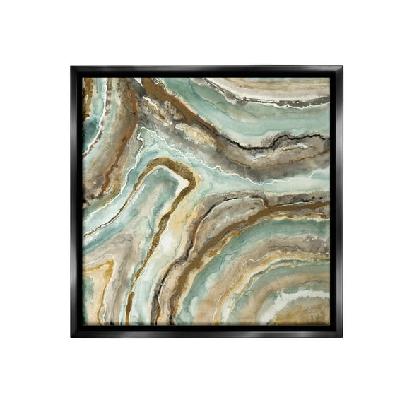 Stupell Industries Geode Mineral Pattern Abstract Painting Black Floater Framed Canvas Art Print Wall Art, 18 x 18