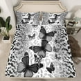 thumbnail image 2 of jejeloiu Beauty Butterfly Butterflies Queen Sheet Sets,Purple Glitter Print Flat Sheet,Leopard Cheetah Pattern Queen Fitted Sheet For Boys Girls,Luxury Bedroom Decor,4-Piece, 2 of 7