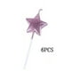 thumbnail image 3 of Velas de cumpleaños con forma de estrella, 6 uds., decoraciones para decoración de tartas, velas de cumpleaños, velas metálicas para pasteles para niños, cumpleaños, bodas Ormromra LKX-1229-3, 3 of 7
