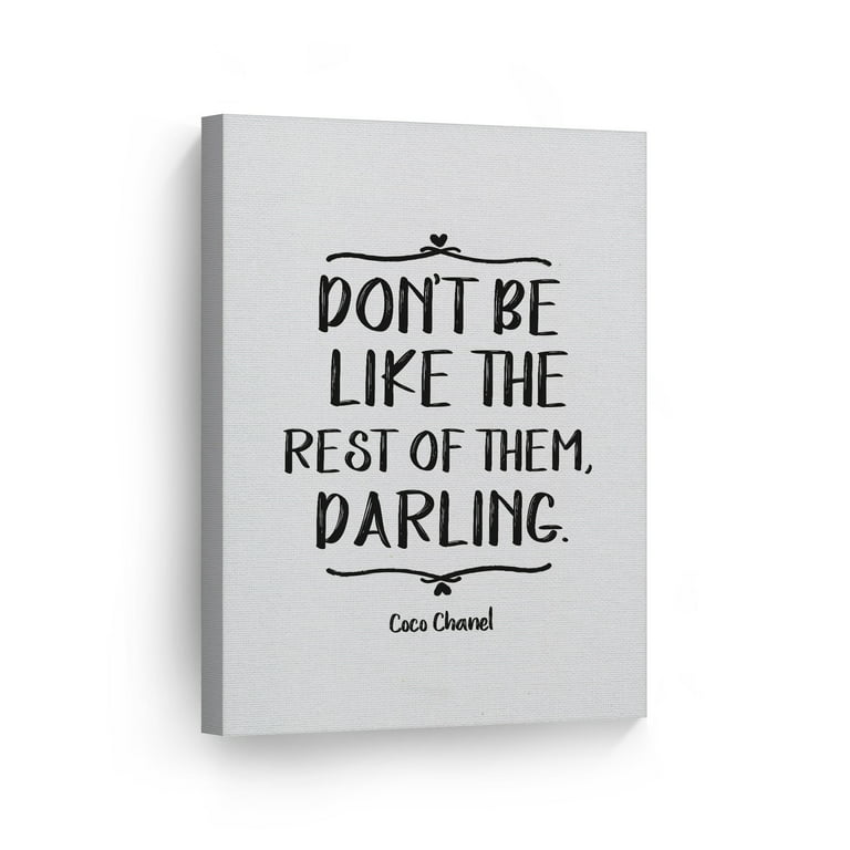 Smile Art Design Don't Be Like the Rest of Them Darling Quote Glam Fashion  Canvas Wall Art Print Office Bathroom Girls Room Women Dorm Bedroom Living  Room Wall Decor 40x30 