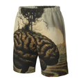 thumbnail image 6 of Uemuo Surreal Brain Tree Pattern Men's Swim Trunks Hawaiian Beach Bathing Suit Swimsuits Beach Quick-Dry Shorts with Pockets-Small, 6 of 9