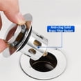 thumbnail image 4 of Brass Pop Up Sink Plug Universal Bathroom Drain Stopper with Push Button Anti Clog Filter Fits 34 to 40mm 1.34 to 1.57inch Drain Hole, 4 of 15