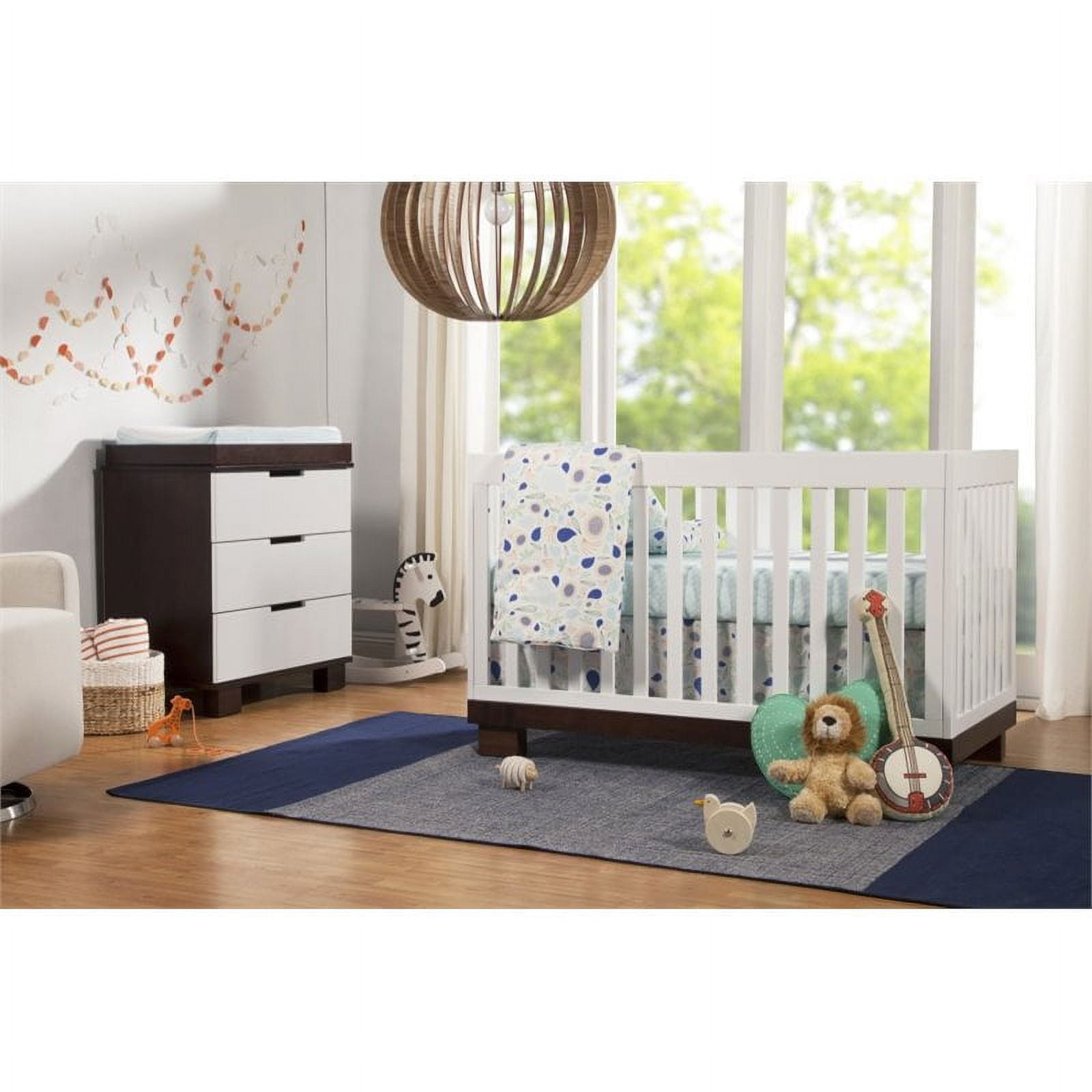 Babyletto Modo 3 in 1 Convertible Crib with Toddler Rail White and Espresso