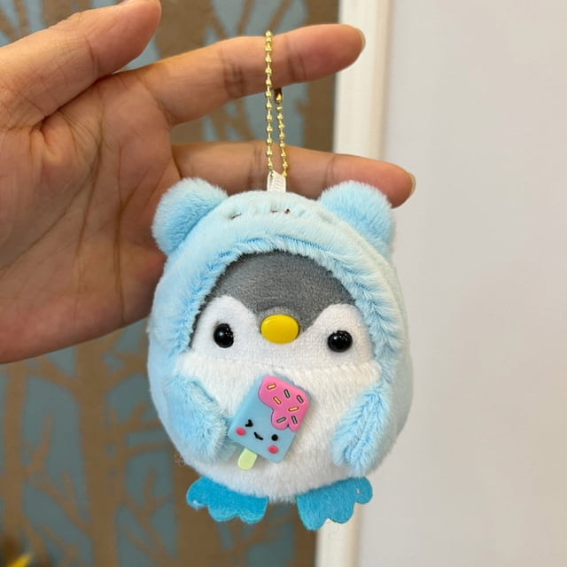Juguetes de piscina, juguetes para bebés, juguetes para niños pequeños, adorable piruleta de fruta, pequeño pingüino, colgante de juguete, bolso de muñeca, colgante, juguete de peluche para mujeres y