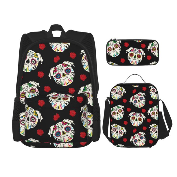 Balery PUG Mochila Escolar 3 en 1 para Niños - Mochila Resistente con Lonchera Térmica y Estuche - Mochila Escolar para Niños y Niñas
