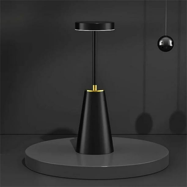 Lámpara de mesa ambiental inalámbrica, recargable por USB, para sala de estar, dormitorio, luces LED de noche de metal.