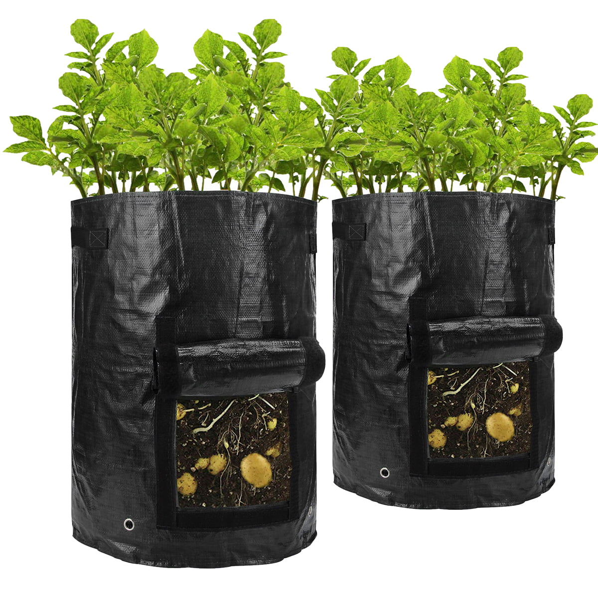 2PC Potato Grow Planter Bags 7/10 Gallon Vegetable Planting Bag Fabric Pot 