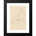 thumbnail image 2 of Egon Schiele 11x14 Black Modern Framed Museum Art Print Titled - Sitting Female Act, with Her Legs (1991), 2 of 5