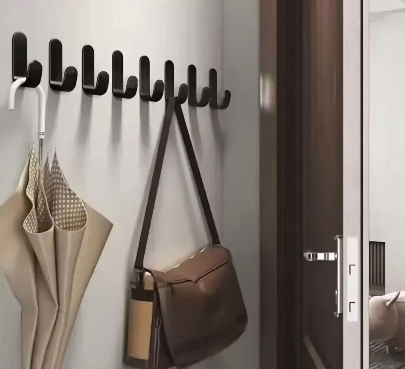 6 Pcs Strong Self-Adhesive J-Hook Waterproof Adhesive Hanging Hooks