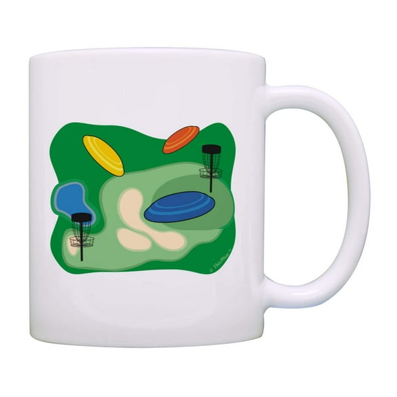ThisWear Disc Golf Gifts for Women Disc Golf Course Ceramic 11oz Coffee Mug DiscGolf