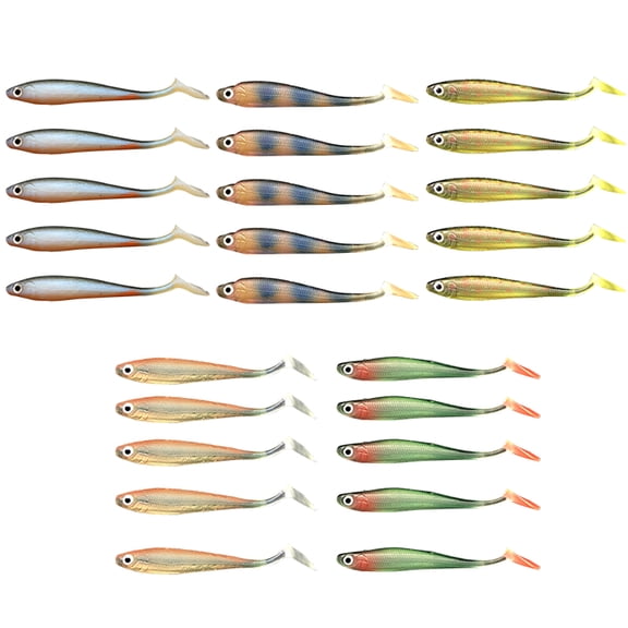 25pcs Soft Fish Bait Set Exquisite and Vivid Perch Bait Set for Freshwater and Brine 9cm